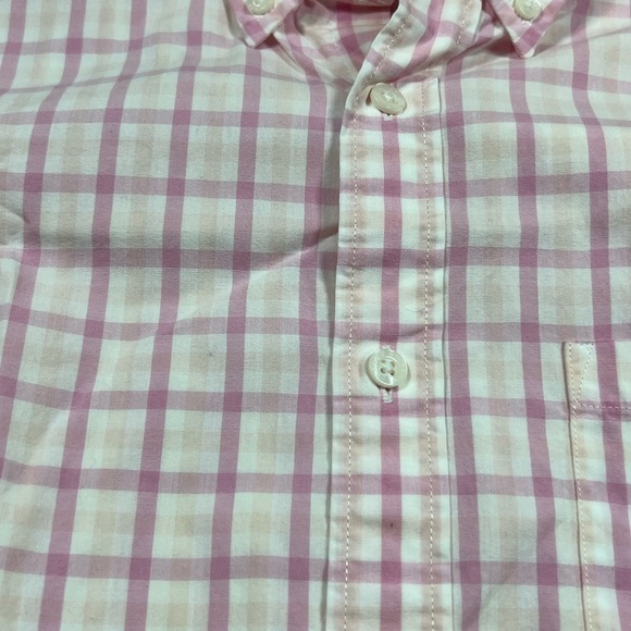 Men’s J. Crew Medium Slim Fit Classic Pink Plaid Windowpane Casual Shirt EUC - Picture 4 of 12